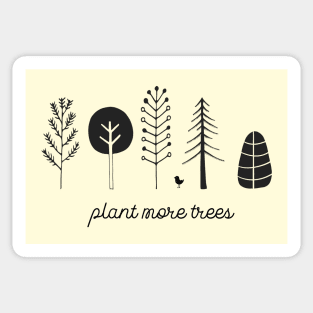 Love your planet: Plant more trees + bird (black text) Sticker